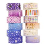 12/24 Rolls Washi Tape Set DIY Scrapbooking Paper Adhesive Craft Starry Night
