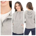 Womens M&S Goodmove Activewear Hoodie Grey Zip Up Light Weight Pockets 