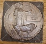 WW1 DEATH PENNY IN ORIGINAL HARD ENVELOPE ISSUED FOR ALEXANDER KINTRAL