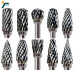 10Pcs Rotary Burr Bit Tungsten Carbide Point Die Grinder Shank Carving Set Tools
