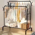 Heavy Duty Metal Double Rail Clothes Garment Hanging Rack Shelf Display Stand UK