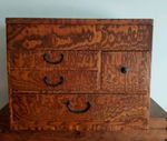 Antique Japanese Meiji Era c 1920's Mulberry Wood Haribako Sewing Tansu 11.5"