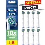 NEW ORAL-B Pro Cross Action Toothbrush Heads X-Shape Bristles White Pack of 8