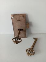 Flush Mount Lock With Keys Antique Brass cupboard chest trunk desk cabinet Door
