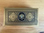 Vintage Decorative Cigarette Cigar Box Wooden And Brass With Intricate Pattern
