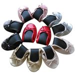 ROLL UP FOLD PUMPS FLATS AFTER PARTY SHOES POCKET FREE BAG FOLDABLE
