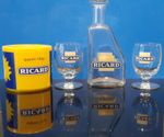 RICARD pastis water carafe decanter + 2 glasses with matching logo + ice bucket