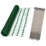 NEW! 1m x 50m Green Mesh Safety Barrier Fencing & 10 Fencing Pins