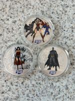 Set Of 3 Silver PLATED Justice League Coins.