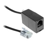 5M ADSL RJ11 Broadband Modem Extension Cable Lead with Coupler Male Female Black
