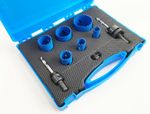 Hole Saw Set 9 Piece Electricians Bi-Metal 18-51mm Steel Aluminium PVC Wood