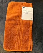 M&S Luxury Egyptian Cotton Face Towel 30x30cm Rust 600GSM StayNew 2pc