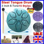Buddha Stones Mini Steel Tongue Drum 3IN 6 Tone Sound Healing Drum Instrument