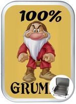 100% Grumpy Silver Hinged Tin,Cigarett Tin,150ml Sweet Tin, Storage, Pill Tin