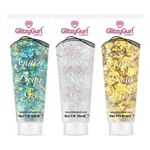 Face & Body Chunky Glitter Gel Large 3 x 50ml Pack Holographic Unicorn Glitter