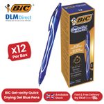 BIC Gel-ocity Quick Dry Blue Gel Ink Rollerball Pens 0.7mm Medium Tip Box of 12