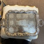 Vintage Silver on Copper 5kg Serving Tray Grapevine Scrollwork Detail 43 X 70cms