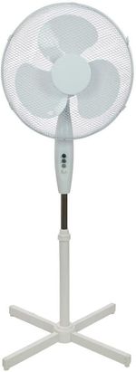 Standing 16" Electric Oscillating Floor Standing Pedestal Air Cooling Fan White