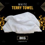 8kg White Cotton Terry Towel Hotel Grade Workshop Cleaning Rags Wiping Cloths