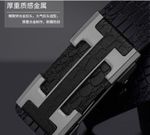 Men's automatic belt with letter fastening without teeth on the inside