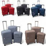3 Piece Hard Shell Luggage Suitcase Set PP Expandable Handle Inbuilt Lock