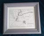 Framed map plate The Entrance to Beaumaris River (Menai )by Lewis Morris 1748