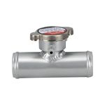 38mm Aluminum In Line Radiator 1-1/2" Hose Filler Neck Connector Silver 