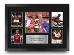 Bergkamp & Henry Signed Arsenal A3 Pre Printed Autograph Photo Memorabilia