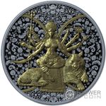 DURGA Hindu Religion Gilded 1 Oz Silver Coin 2000 Francs Cameroon 2026