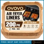 200PCS SQUARE AIR FRYER PAPER LINERS DISPOSABLE NON STICK BAKING PARCHMENT UK