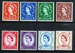 GB QEII 1959 Phosphor Graphite Wildings Full set of 8 SG599-609 L/M/M Cat £100