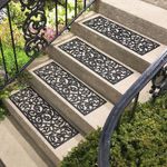 4 Pack Rubber Stair Mats Outdoor Non Slip Traction Scrolled Mat Grip Treads