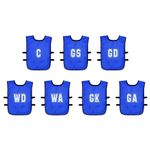 (Pack of 7) Mesh Netball Training Bibs (Youths, Adult) Royal 100% Polyester