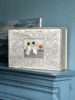 Antique Silk Boudoir Box Japanese Embroidery Penguins