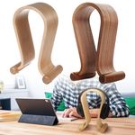 Walnut Wood Headphone Stand U-Shaped Headset Holder Hanger for Desk Display