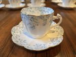 Lovely Rare Wileman Foley Tea Cup & Saucer Blue Ivy Pattern C1894 Pattern 5100.