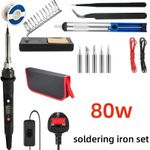 80W Electronics Welding Irons Kit Soldering Iron Solder Tools Adjustable Wire UK