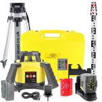 Rotary Laser Level Self Leveling For Ground-Works With Crossline & Tripod/Staff