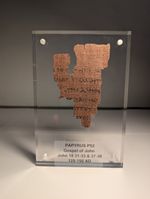 P52 Fragment Replica: Gospel of John 18:31-38. Jesus on trial. (Most Popular).