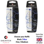 GENUINE SHEAFFER K BALLPOINT REFILL BIRO SMOOTH WRITING  MEDIUM FINE  BLACK-BLUE