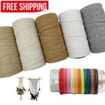 2mm x 100m Macrame Cord Cotton Rope Craft String Yarn for DIY Wall Hanging Twine