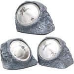 3PK Solar Rock Lights Large Decorative LED Outdoor Path Garden Waterproof Lights