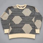 Vintage Club Size L International Mens Jumper Geometric Pattern Knit Retro 90s