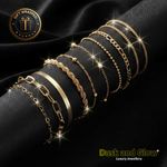 Gold Bracelet Gift Set Chain Simple Holiday Women Ladies Girls Jewellery UK NEW