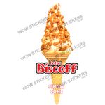 Biscoff Single Cone Ice Cream Sticker Whippy Van (Choose Size)