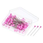 1 Set Pearlized Sewing Pins, Ball Head Needle Straight Quilting Pin, Pink