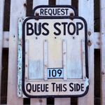 Original Bus Stop Sign Request Double Sided Transport Sign Route 109 Vintage