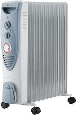 PureMate® 2500W Oil Filled Radiator, 11 Fins - Heater with Timer & Thermostat