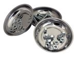 3pc Magnetic Small Parts Trays 115mm 4" Round Stainless Steel Dish Nuts & Bolts