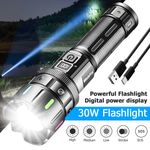 Super Bright 99000000 Lumens 30W LED Torch Rechargeable Flashlight Tacitcal Lamp